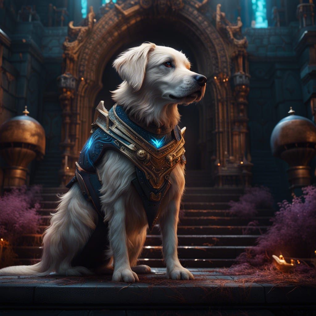 Detailed Matte Painting of a Dog in 8K