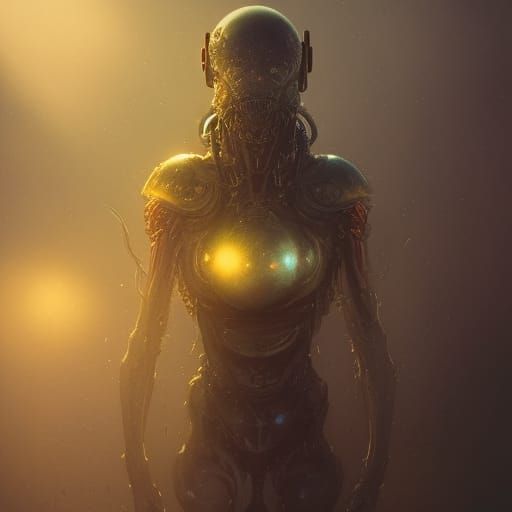 Aliens in a Jar: Detailed Psychedelic Portrait