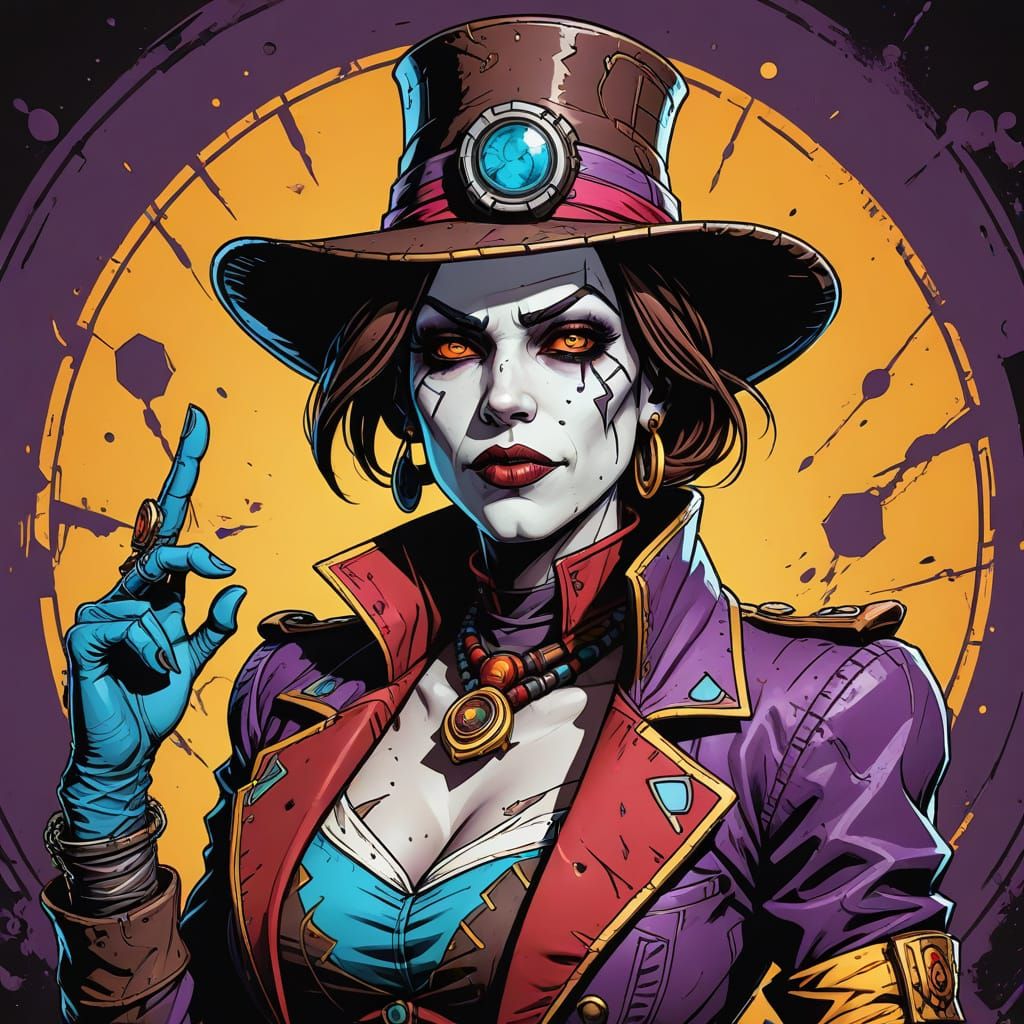 Mad Moxxi Illustration in Cel-Shading Style