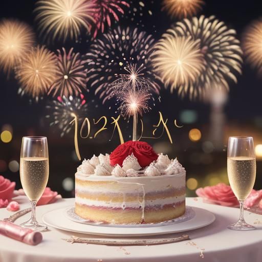 New Year's Eve Celebration with Fireworks