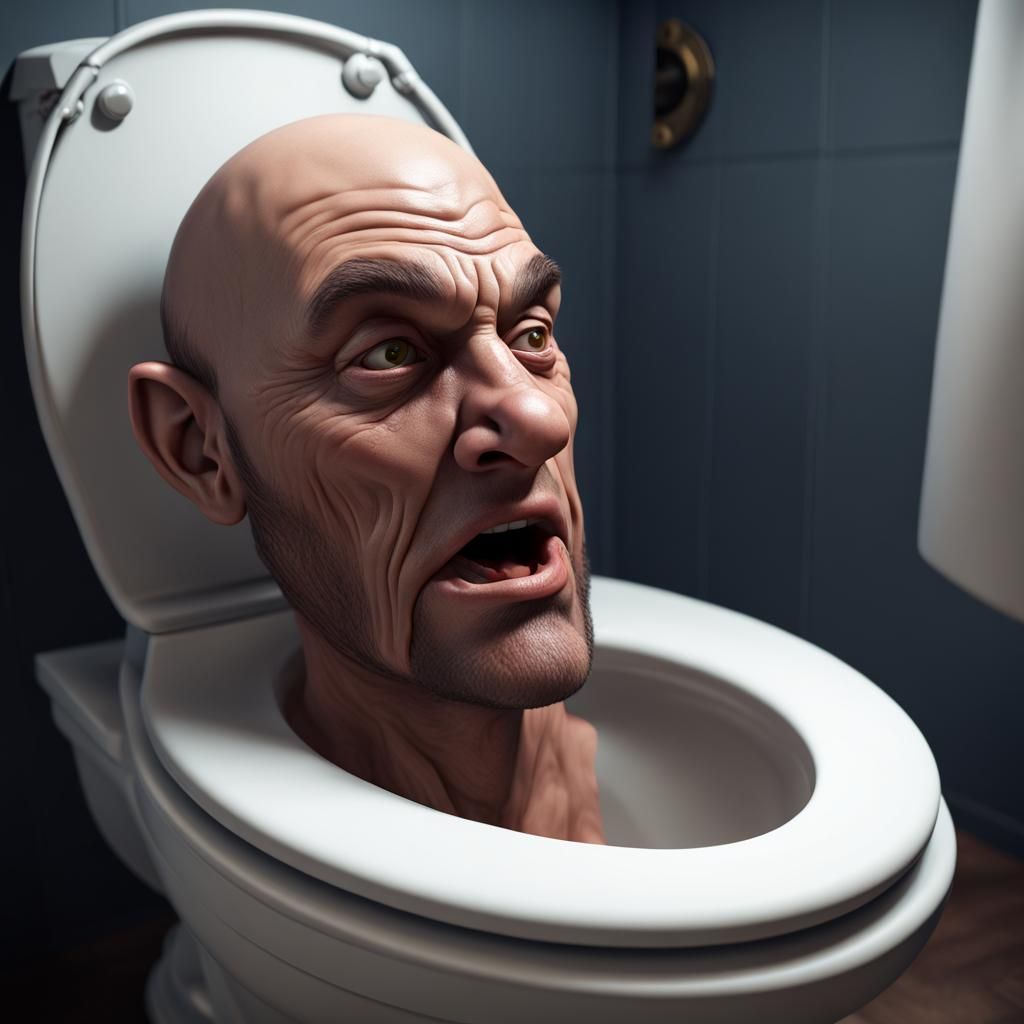 Human toilet face