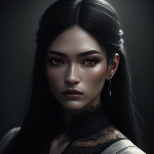 Hyperrealistic Portrait of Beauty Girl Kianna
