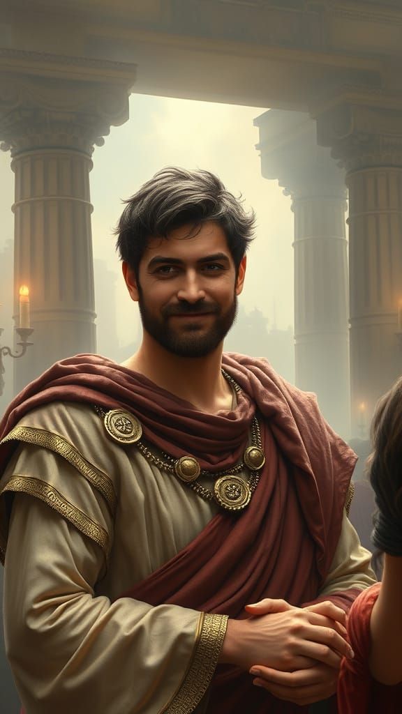 Ethereal Ancient Roman Emperor's Dream Wedding in a Temple