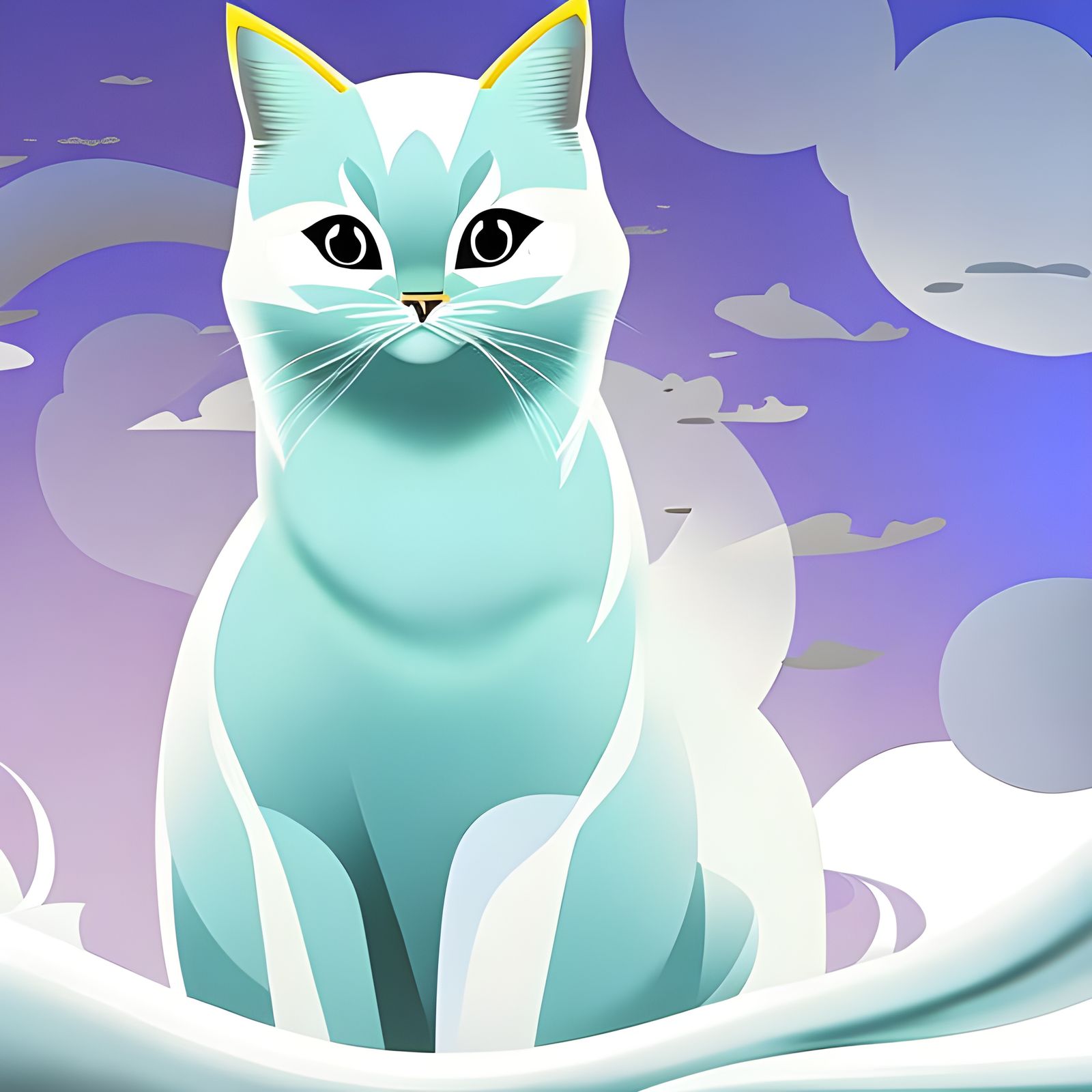 Fantasy Black Cat Digital Art in Elaborate Setting