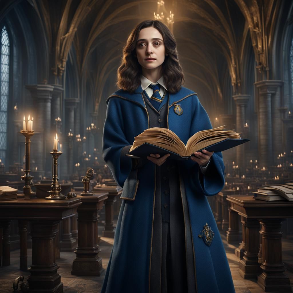 Ravenclaw Student with Spellbook: Fantasy Concept Art
