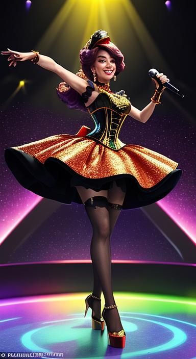 Animated Figure in Disco Setting, Pixar Style 3D