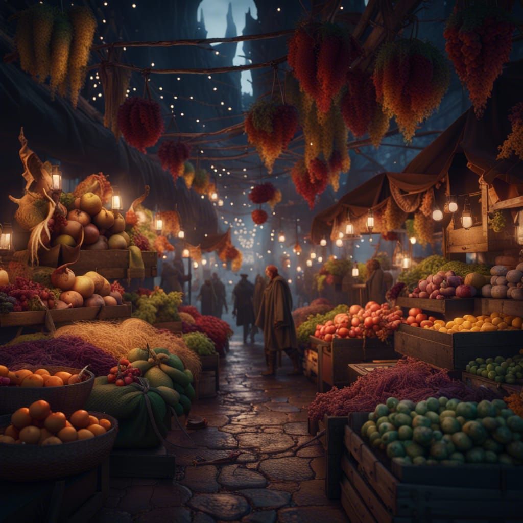 Fantasy Farmers Market in Cinematic Style