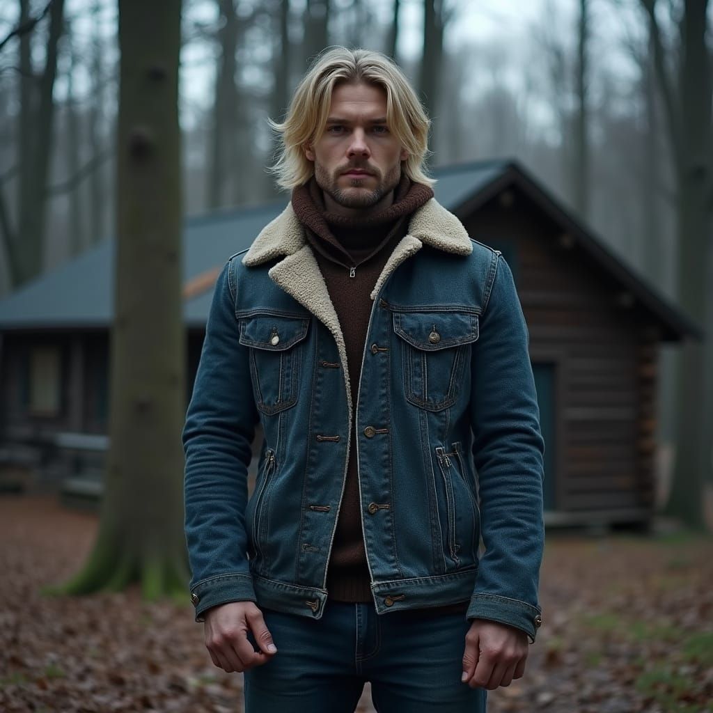 Handsome Blond Man at Dusk: Photorealistic Portrait