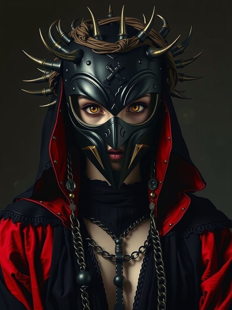 Gothic Woman in Noir Shadows, Hyperrealistic 3D Art