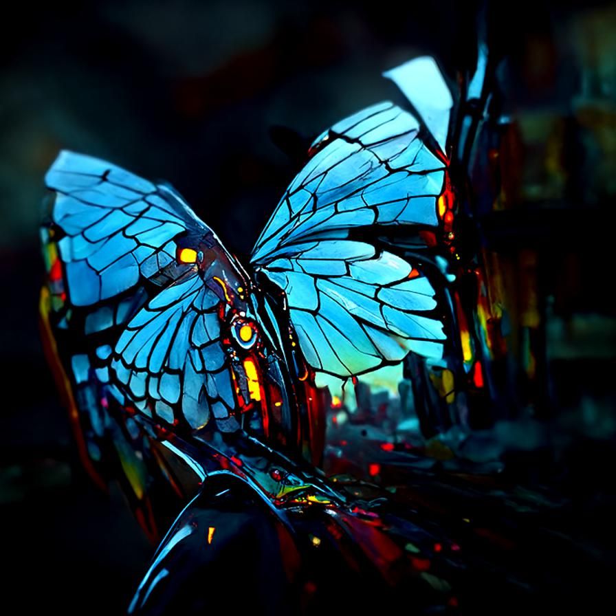 Biopunk Butterfly Wings in Klimt Style