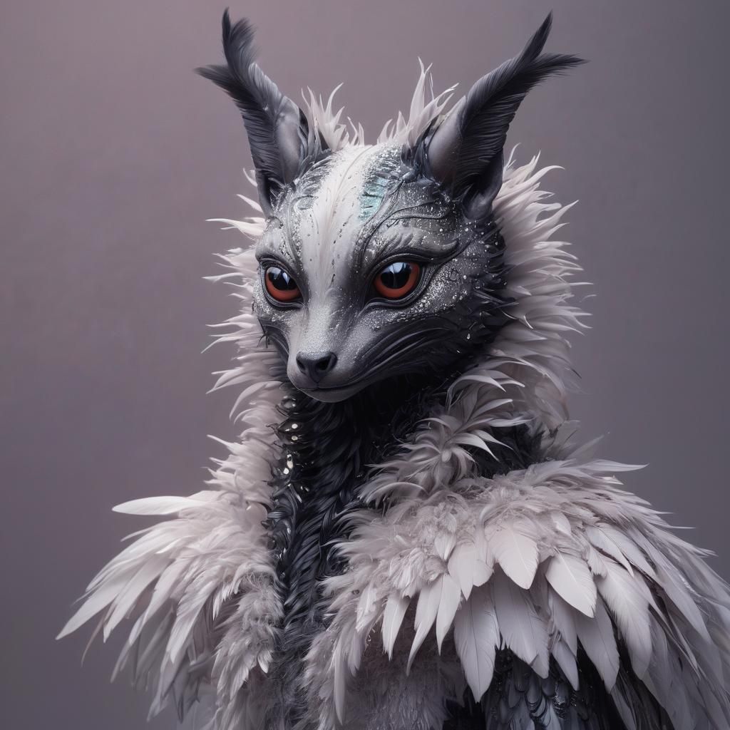 Iridescent Creature in Surreal Digital Art Style