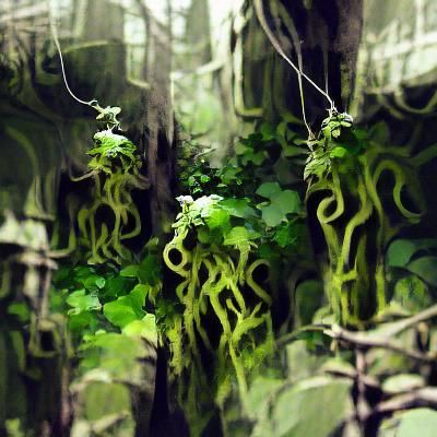 Enchanted Forest: Vines and Moss in Liminal Space