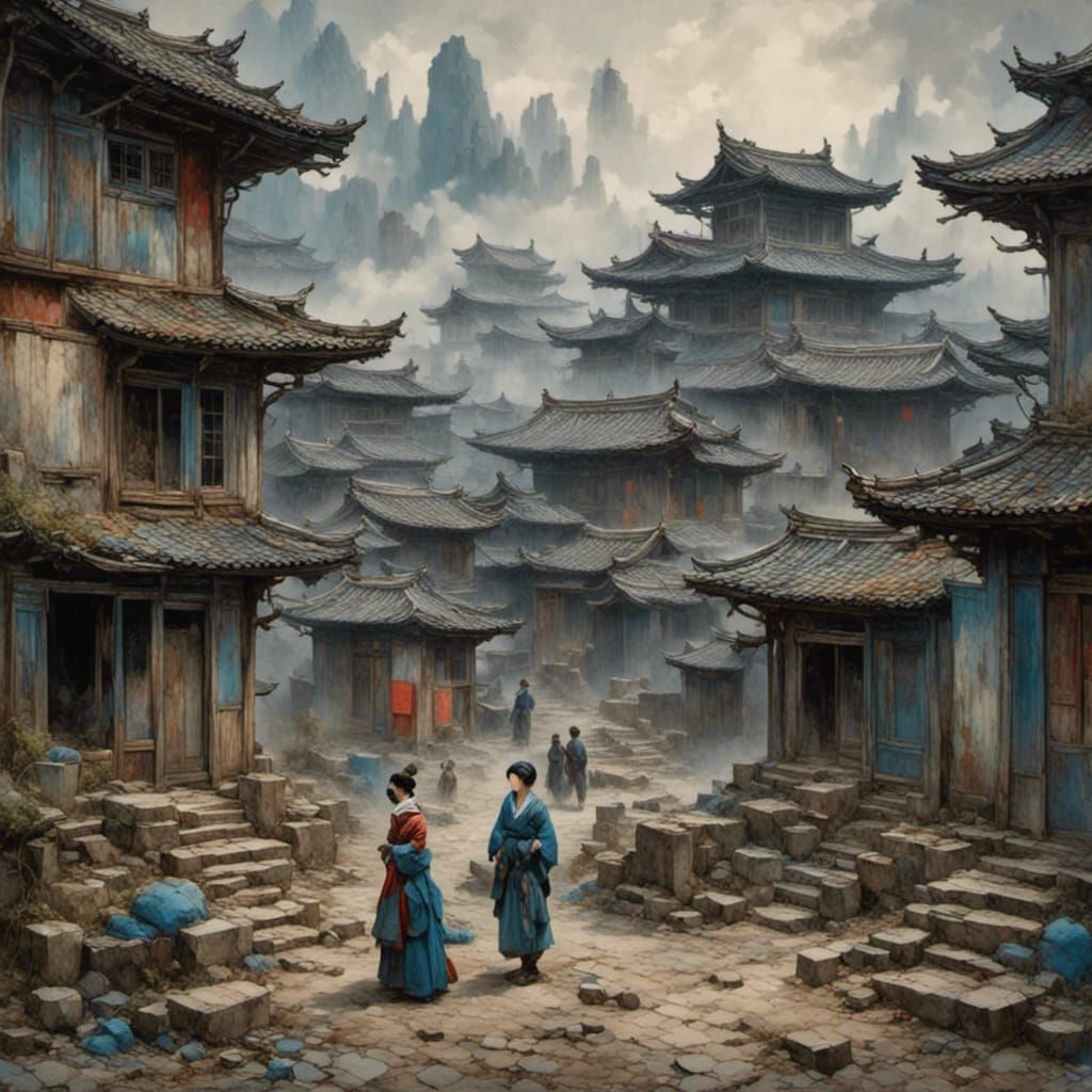 Abstract Dreamscape with Marble Texture