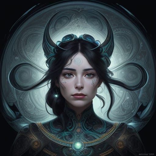 Regal Warrior Woman in Ethereal Portrait