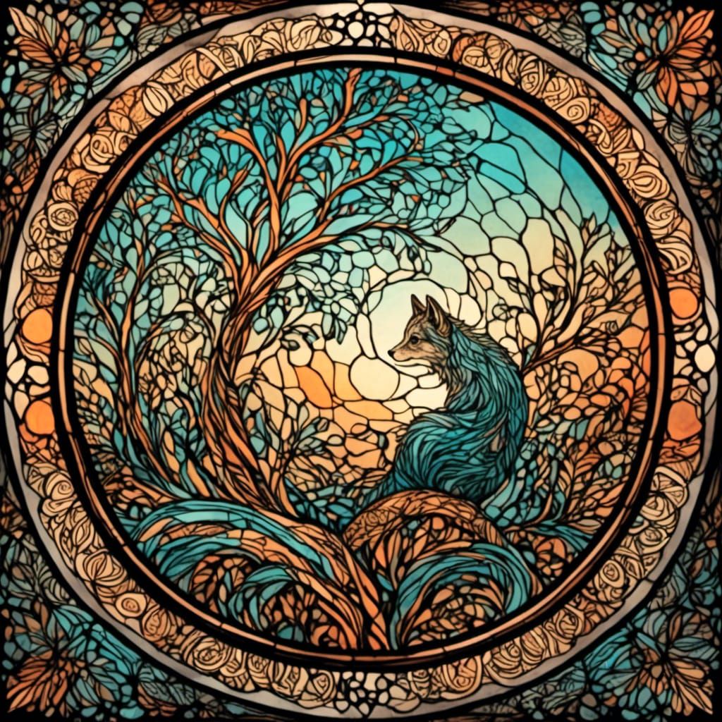 <lora:Bohemian Zentangle:1.0> stained glass