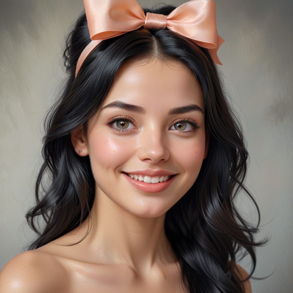 Hyperrealistic Portrait of a Smiling Woman
