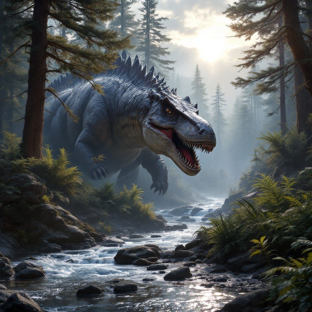 Massive Giganotosaurus Roams Late Cretaceous Landscape in Ph...