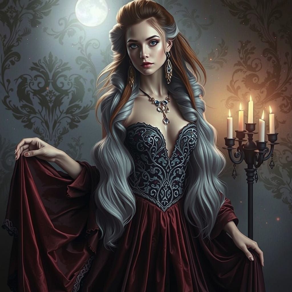 Ethereal Victorian Lady Lost in Thought