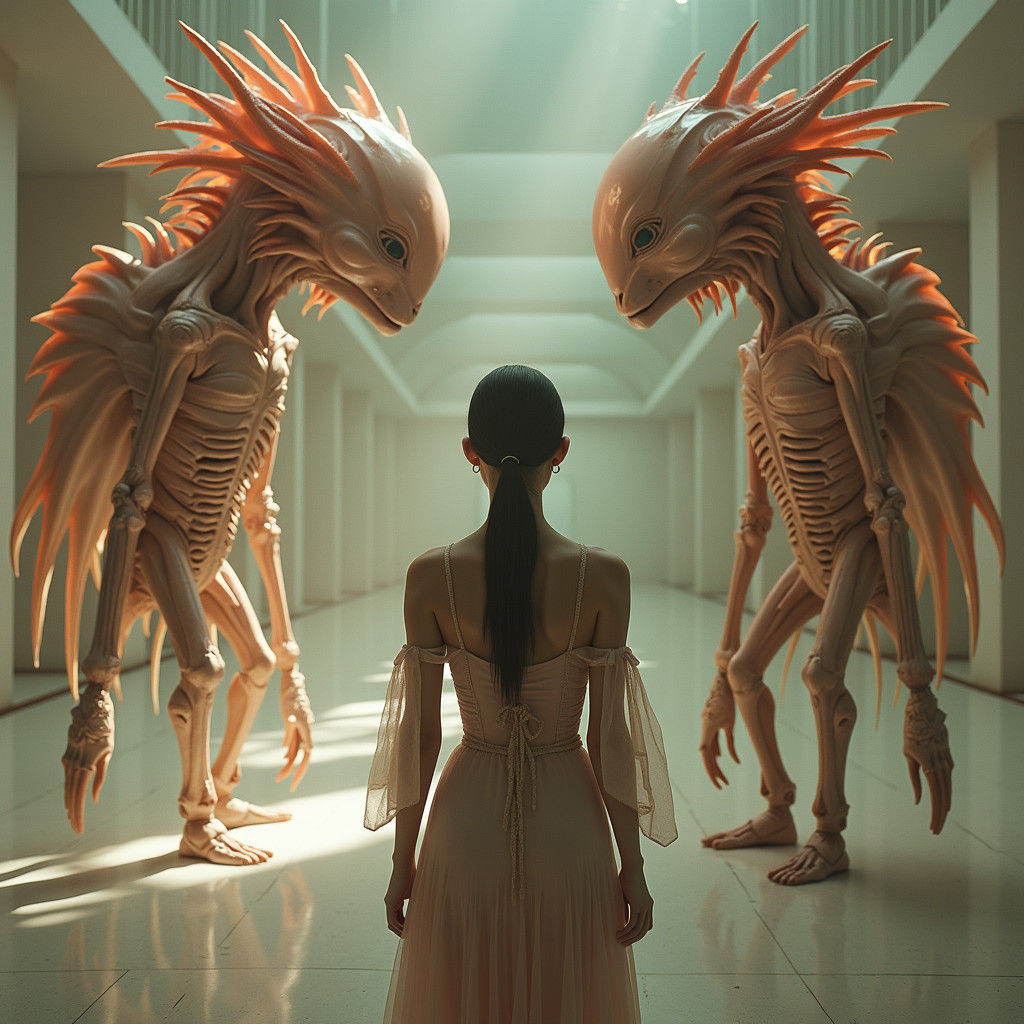 Bizarre Creatures in White Lab: Hyperrealism Art