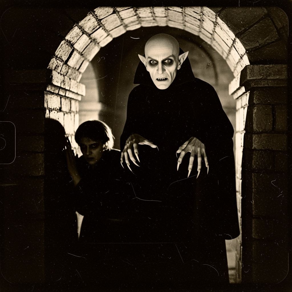 Nosferatu: German Expressionist Horror in Sepia Monochrome