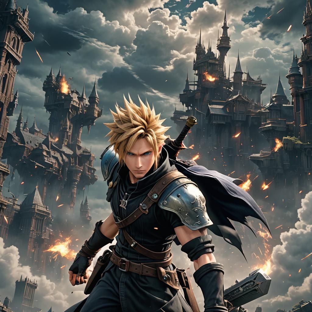 Cloud Strife Matte Painting in Unreal Engine 5
