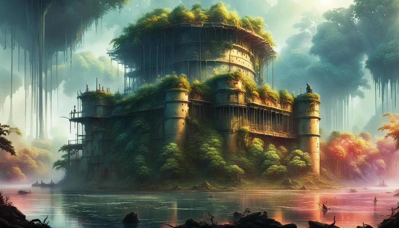 Sci-Fi Military Prison Fortress in Boiling Lake