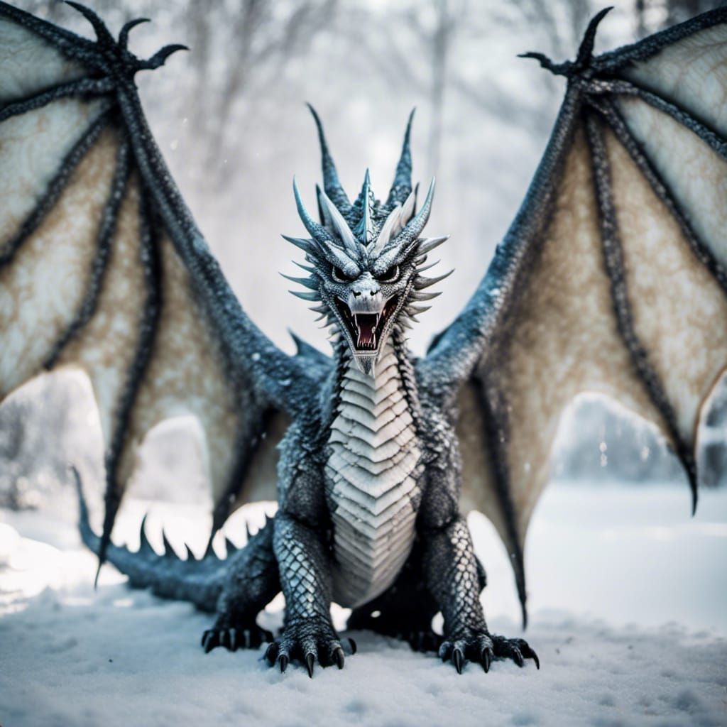Fearsome White Snow Dragon in Ultra-High Definition