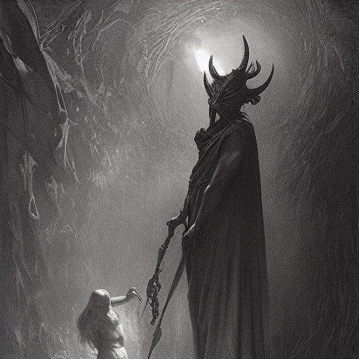 Horrifying Devil Inspired by Doré and Rutkowski