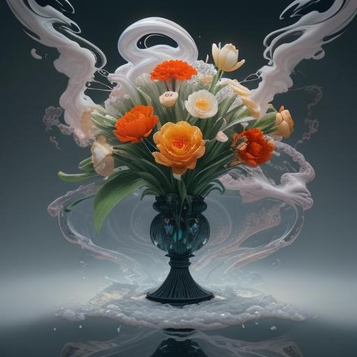 Dreamy Tulip Bouquet in Surrealist Style