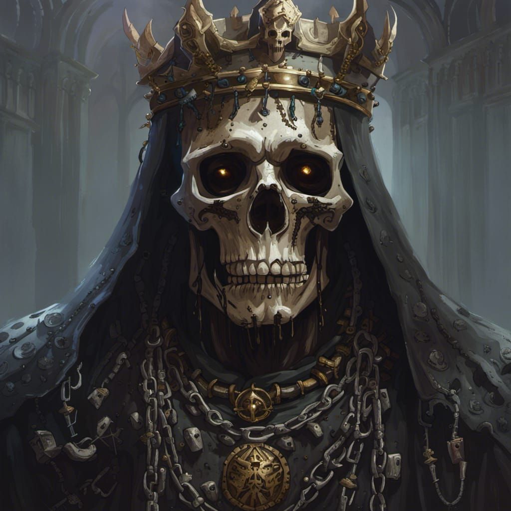 Undead Lich Portrait in Hyperdetailed Style