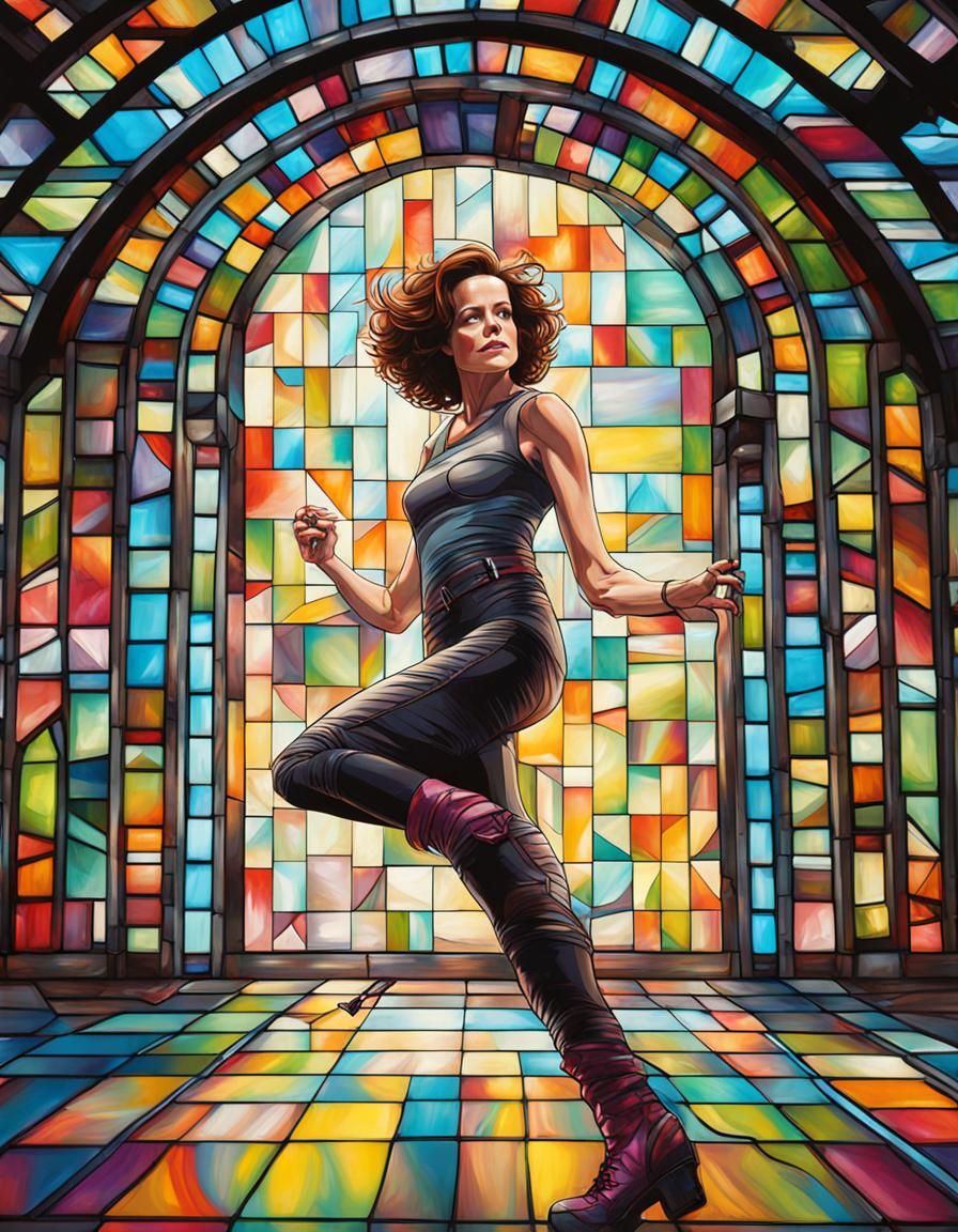 Sigourney Weaver Dances in Futuristic Graffiti Arcade