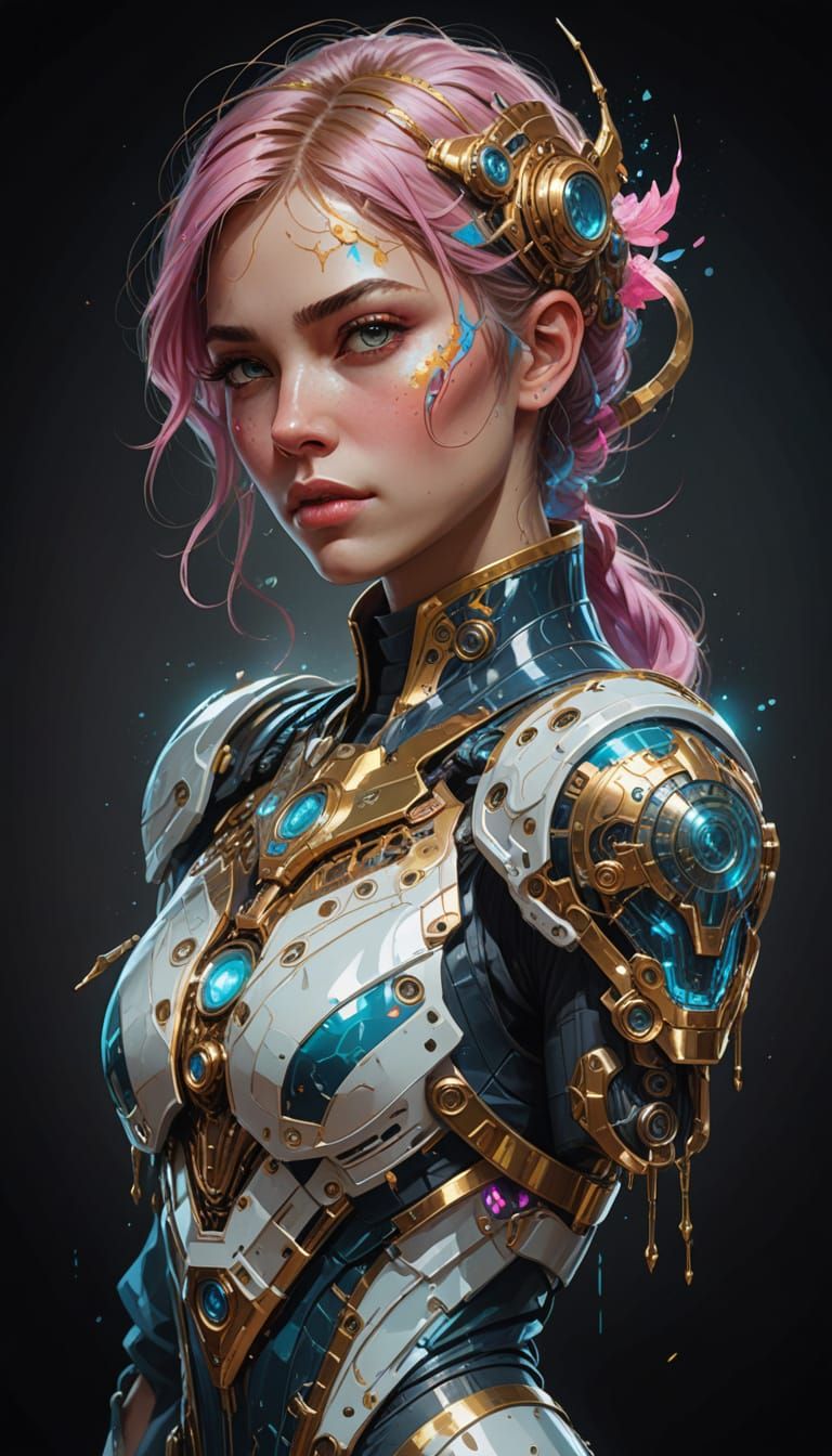 Cybernetic Warlock with Glowing Glove