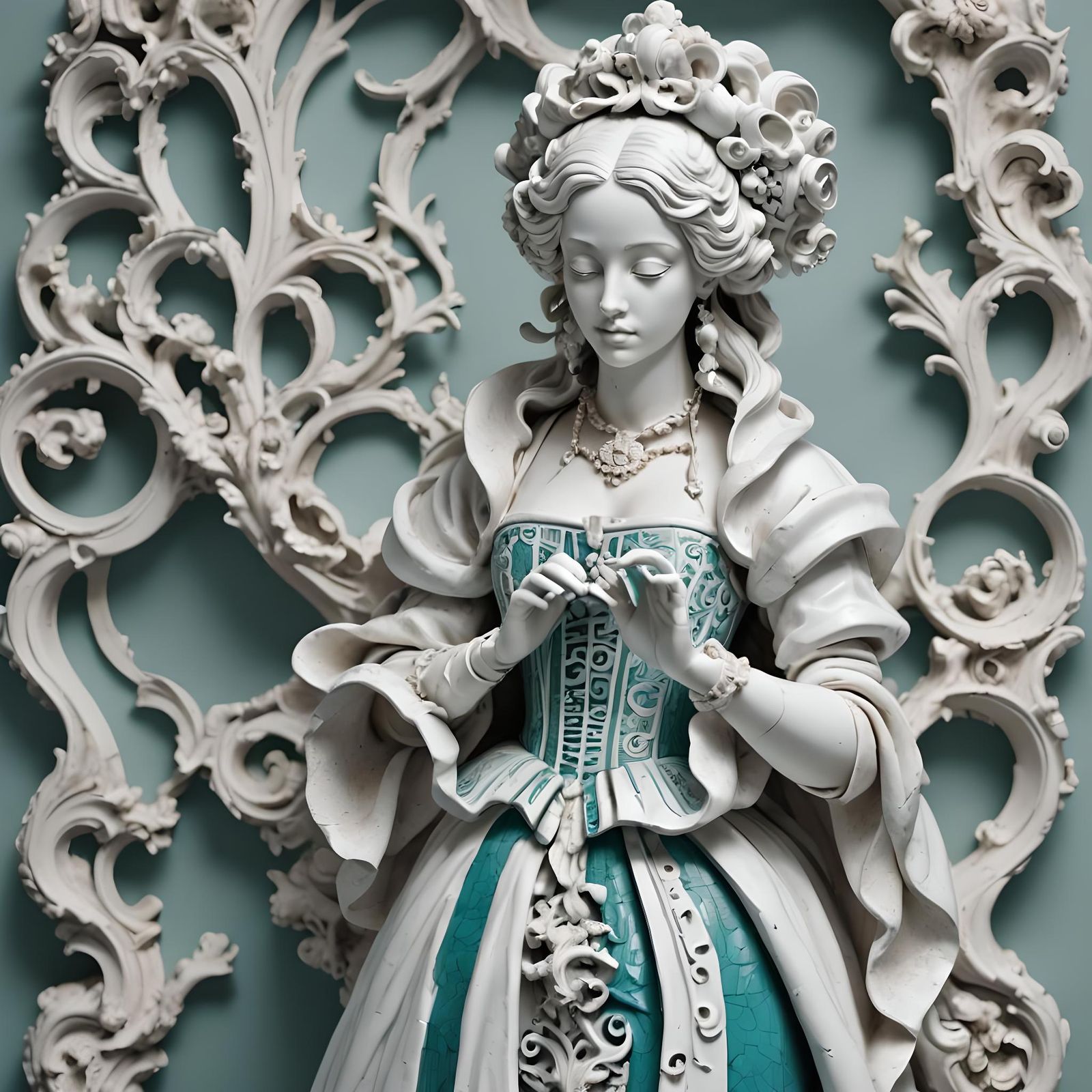 Baroque Figurine Speaking Hollow Words