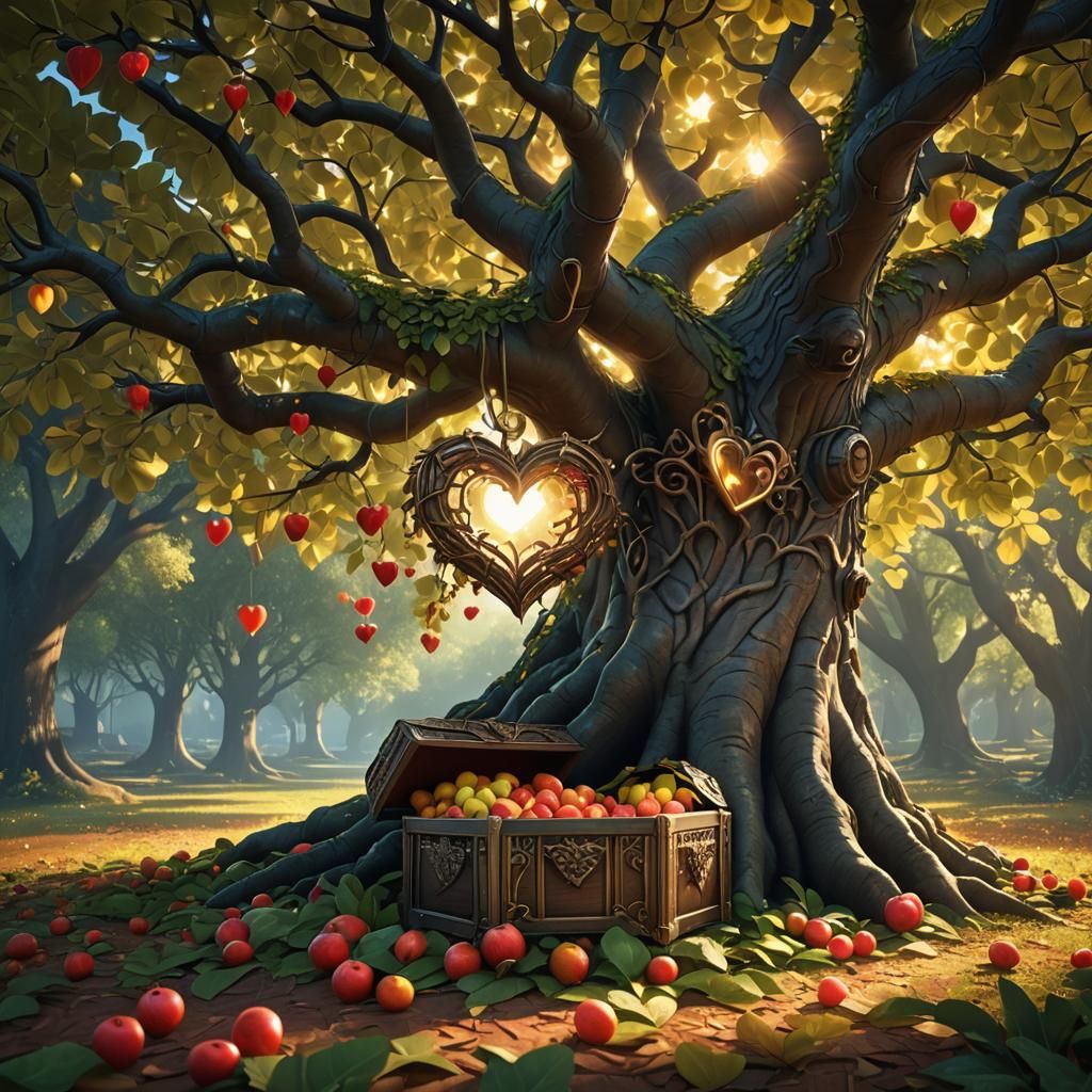 Magnificent Heart Tree with Hidden Treasure