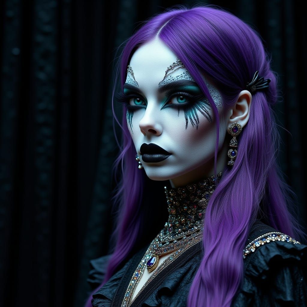 Gothic Woman in Dark Baroque Elegance