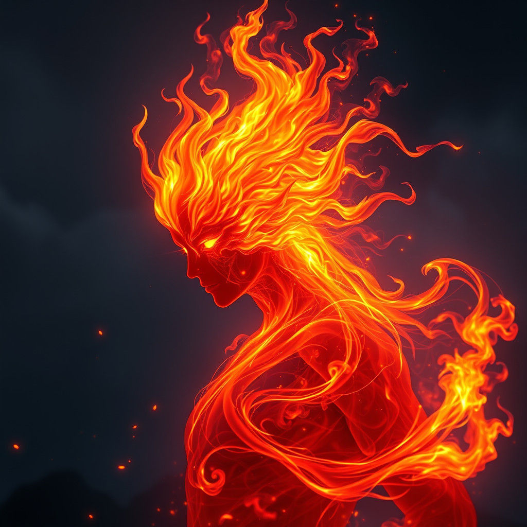 Ember Spirit: Living Flame in a Digital Matte Painting
