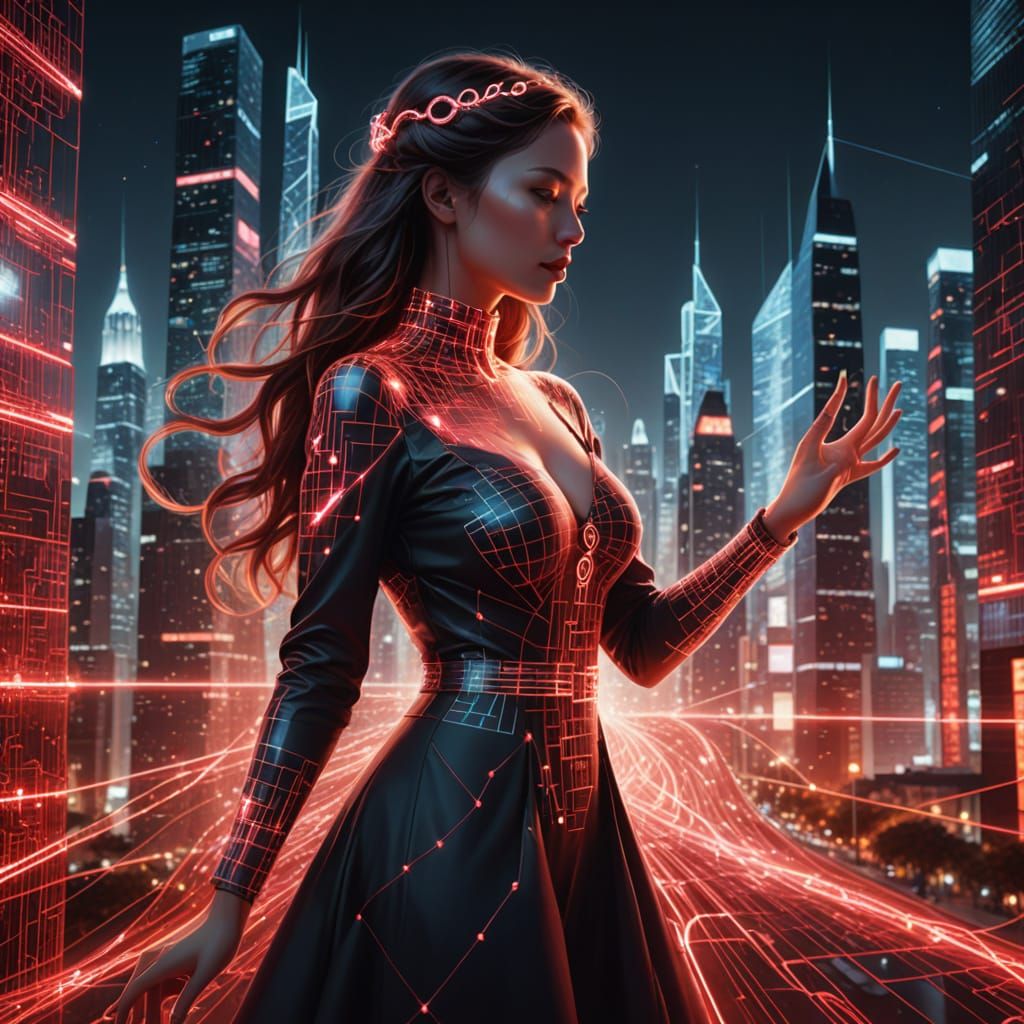 Digital Womanhood: Code, Data Streams, and Holographic Symbo...