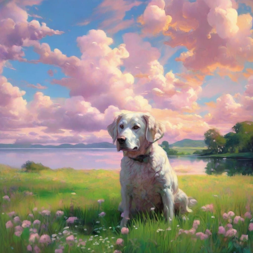 An old dog in clover