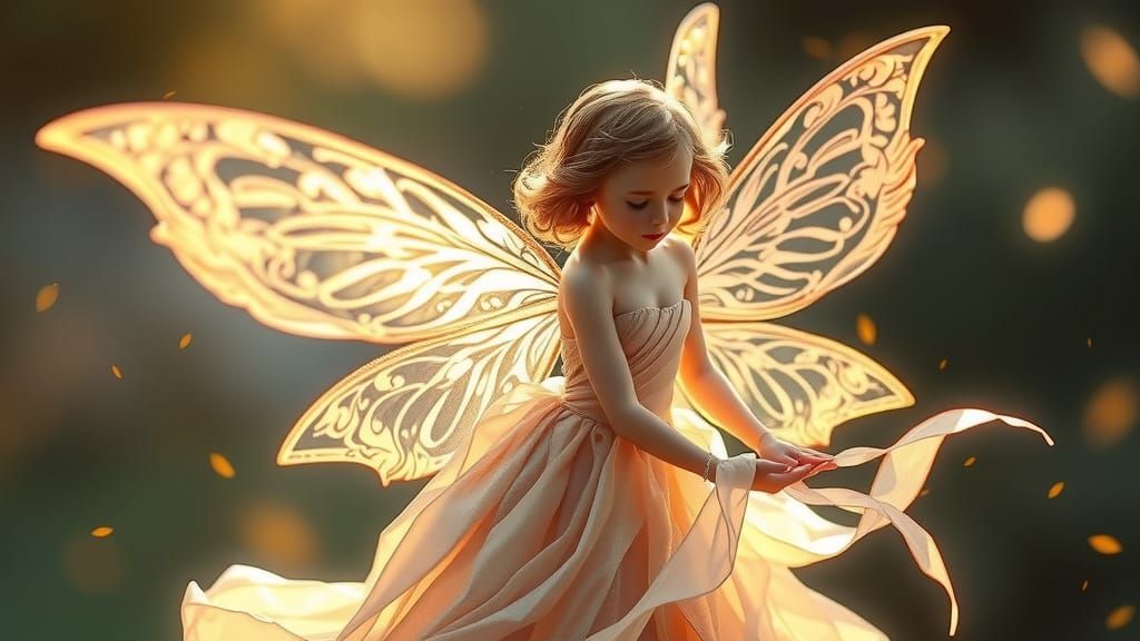 Ethereal Fairy with Shimmering Angel Wings