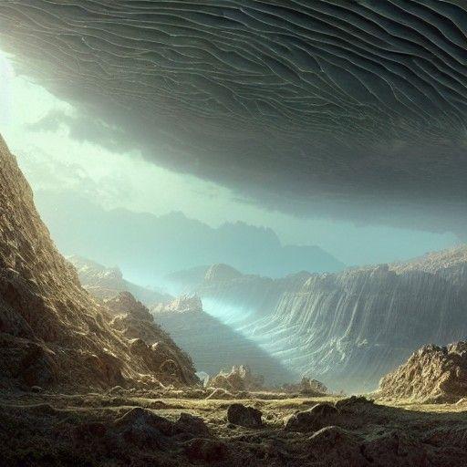 Biblical Flood on Alien World: Hyperdetailed Digital Art