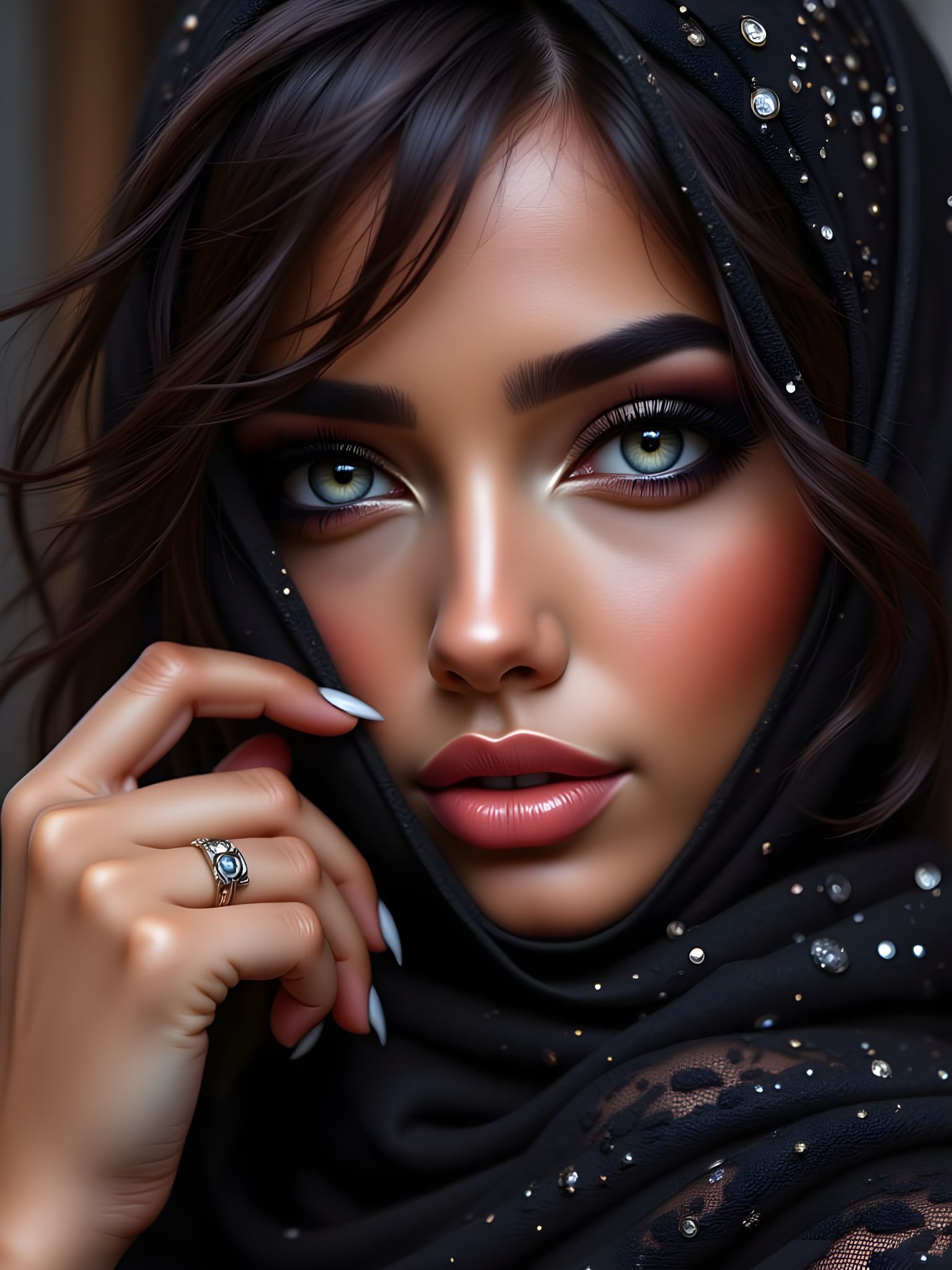 Breathtaking Arab Princess Portrait with Expressive Eyes