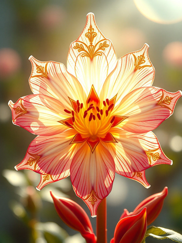 Ethereal Divine Flower of Light: Hyperrealistic Astral Illus...