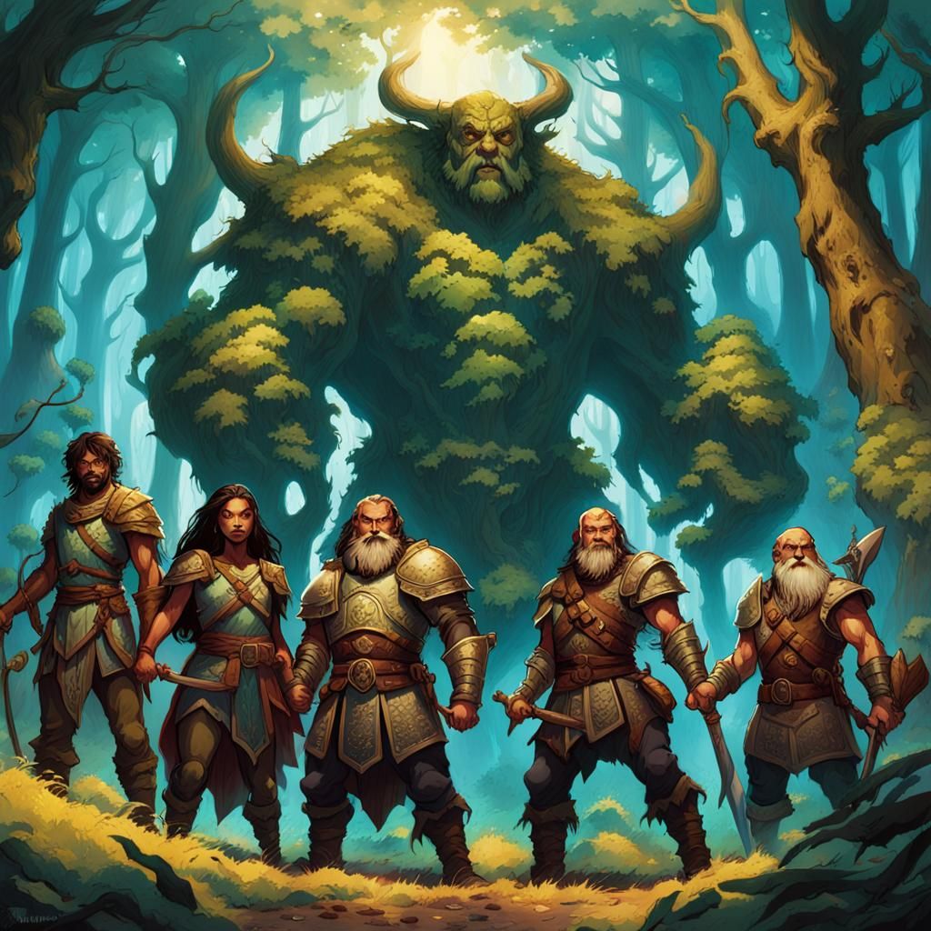 Epic Fantasy Fellowship Ready for Battle