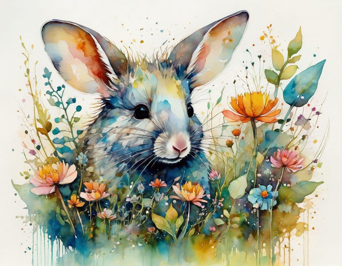 Whimsical Watercolour of a Bilby Family in Australia