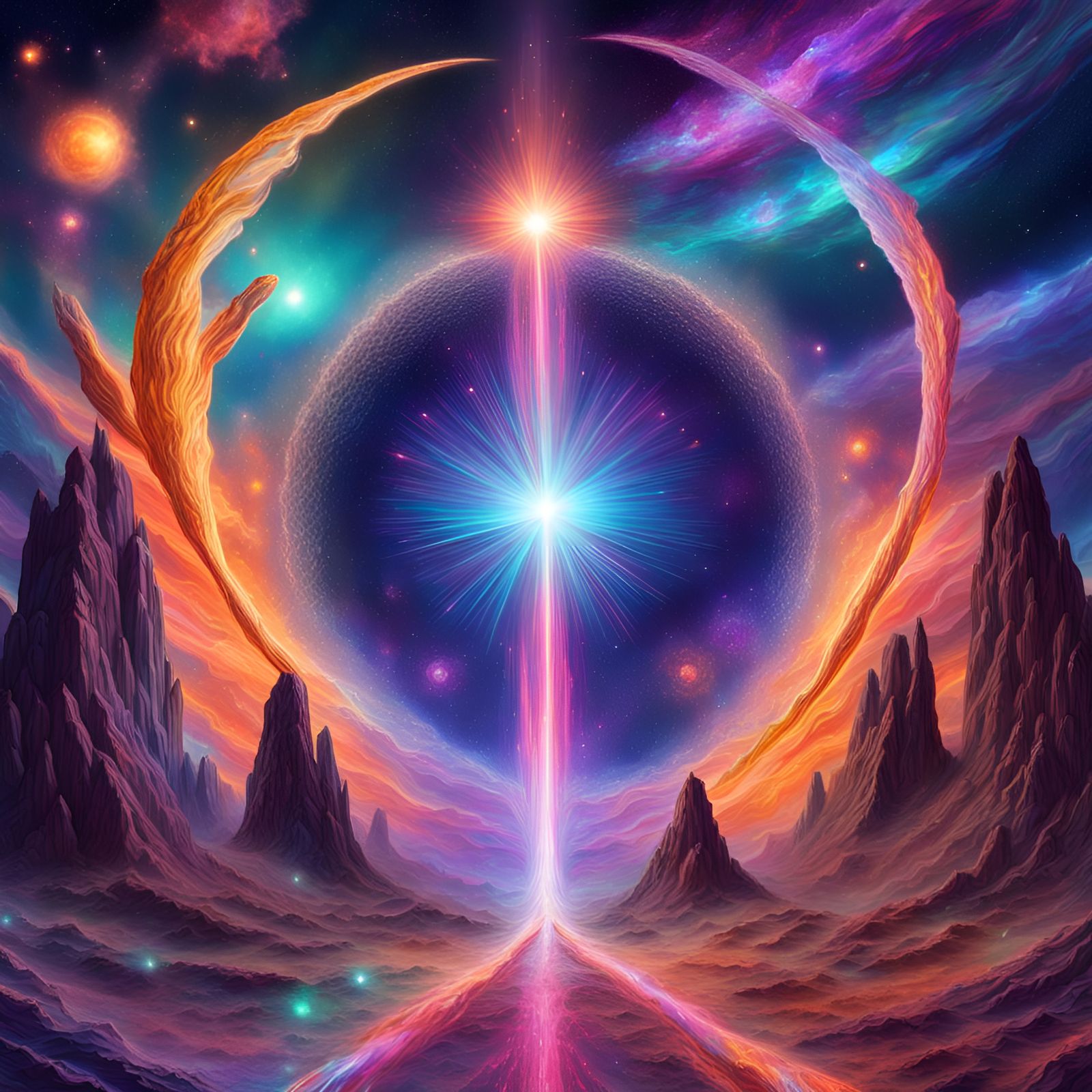 Converging Luminescent Comets at Universe Gateway