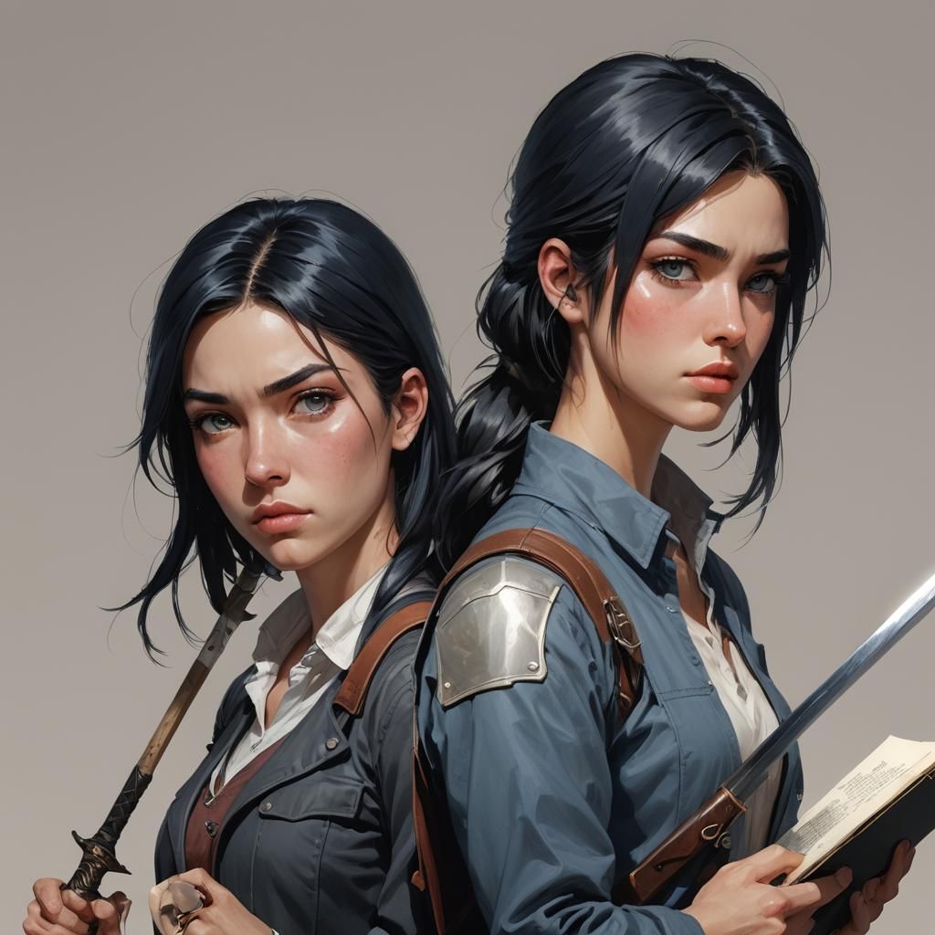School Girls Portrait in Artgerm Style