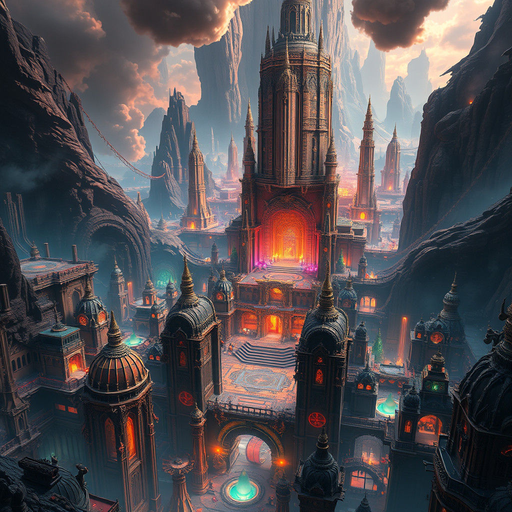 Metropolis in Gods Temple: Matte Painting Concept Art