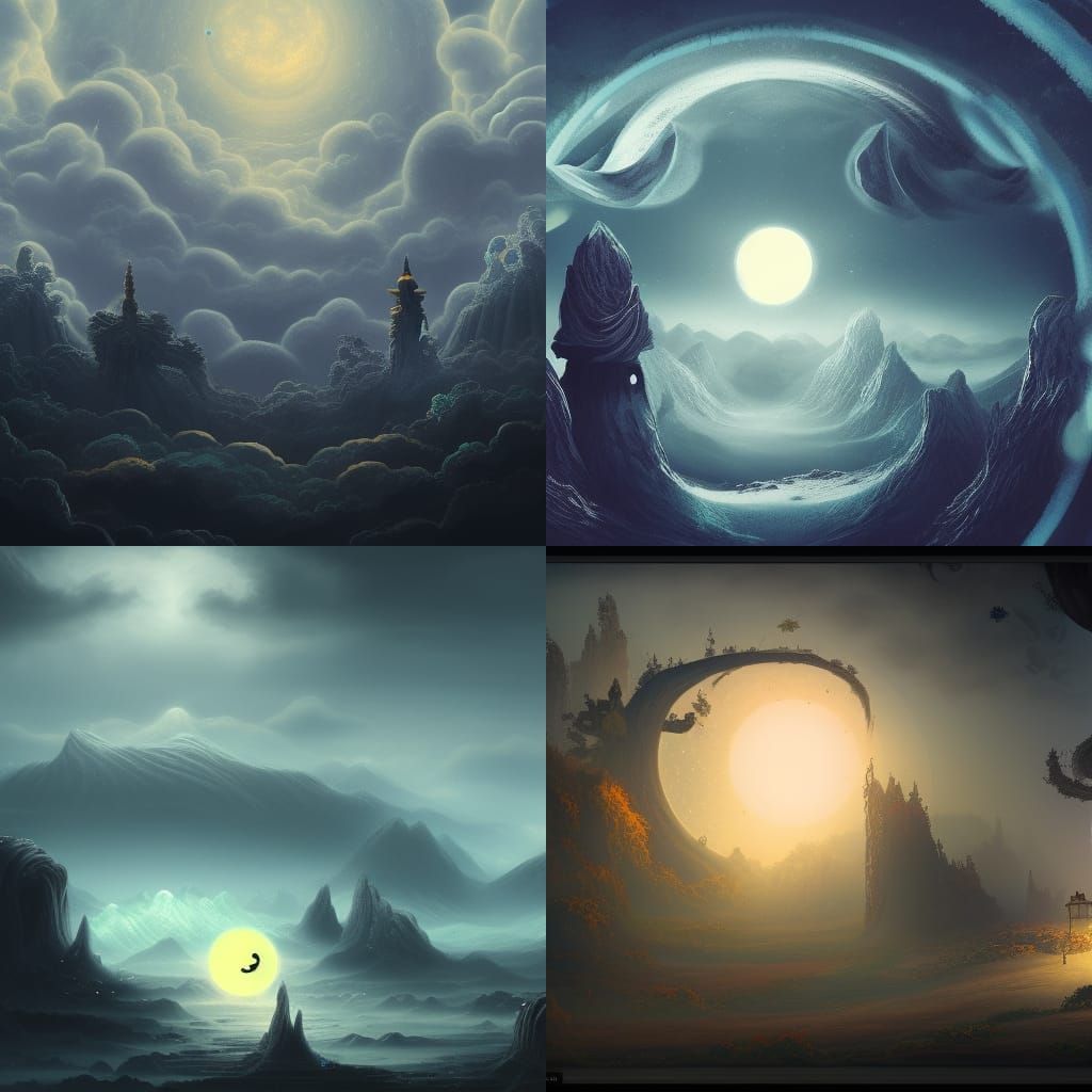 Yin and Yang Sky in Detailed Matte Painting