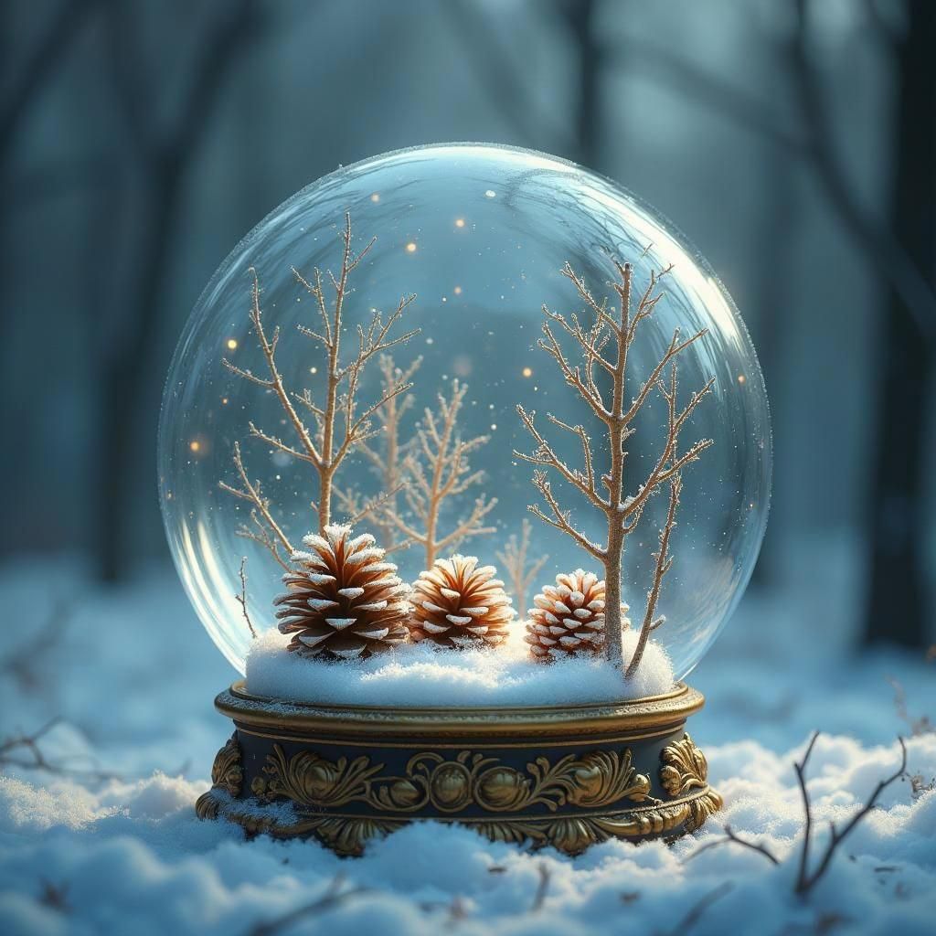 Crystal Sphere Reflecting the Essence of January