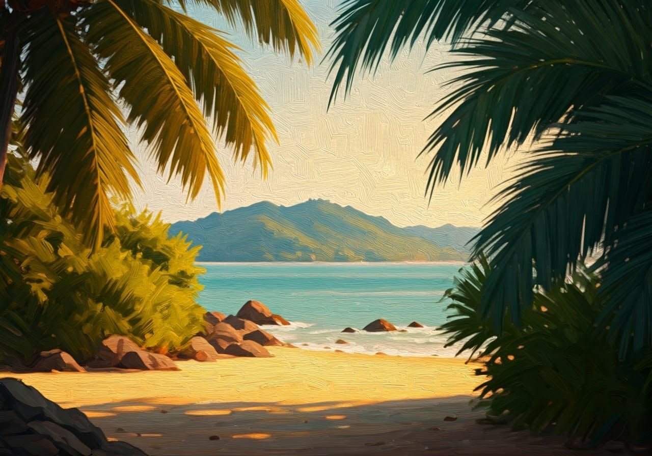Serene Samui Island Landscape in Golden Light